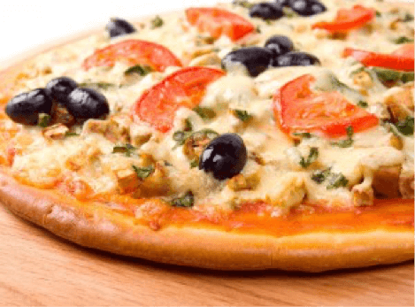 margarita pizza with olives 
